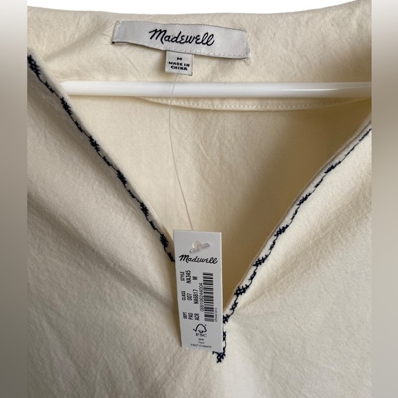 Nwot Madewell Embroidered-Sleeve
Popover Top - Picture 7 of 8